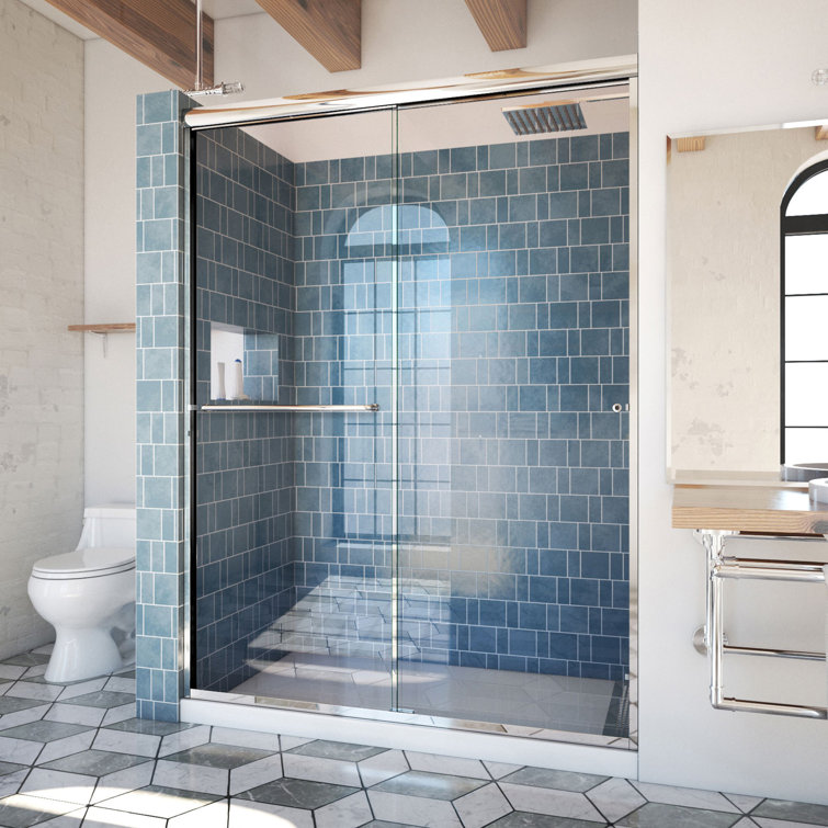 ESE 60" x 76" Frameless Clear Glass Chrome Shower Door