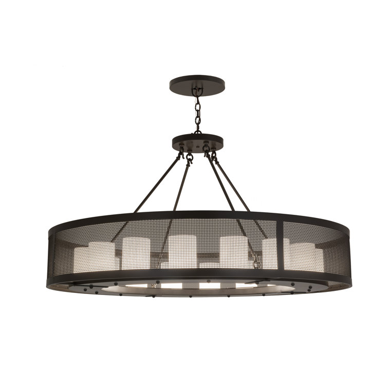 Timeless Bronze 16-Light Glass Shade Chandelier