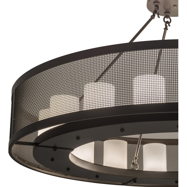Timeless Bronze 16-Light Glass Shade Chandelier