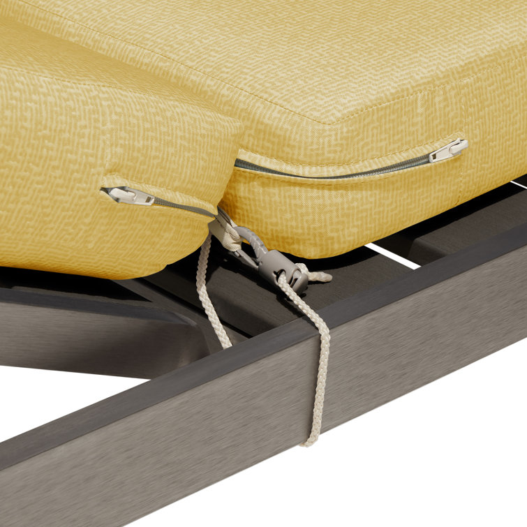 Straw Water-Resistant Foam Outdoor Chaise Lounge Cushion