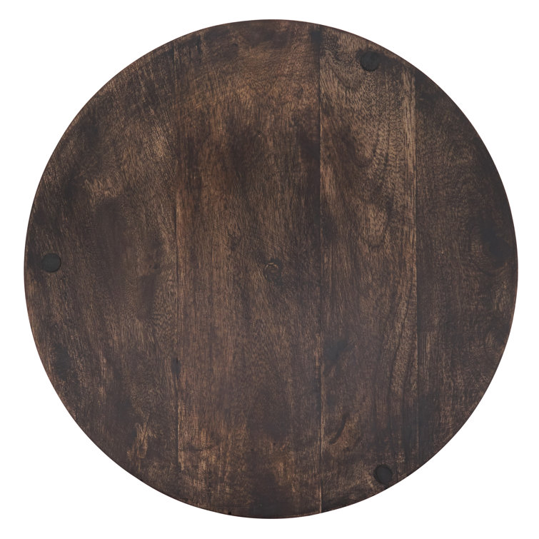 Dark Brown Round Bamboo Wood Charger Plates, Set of 4