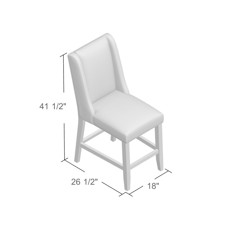 Taye Wing Classic Cream Counter Stool with Espresso Wood Finish