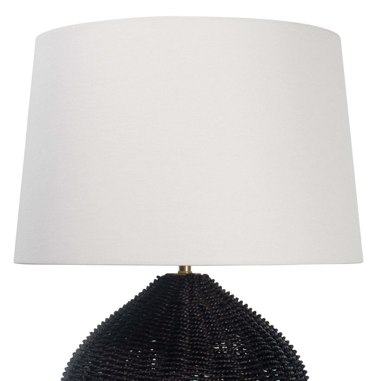 Elegant Georgian Black and Polished Brass Table Lamp with Linen Shade