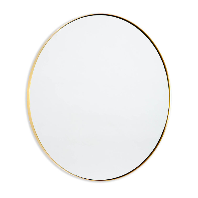 Round Natural Brass Stainless Steel Wall Mirror