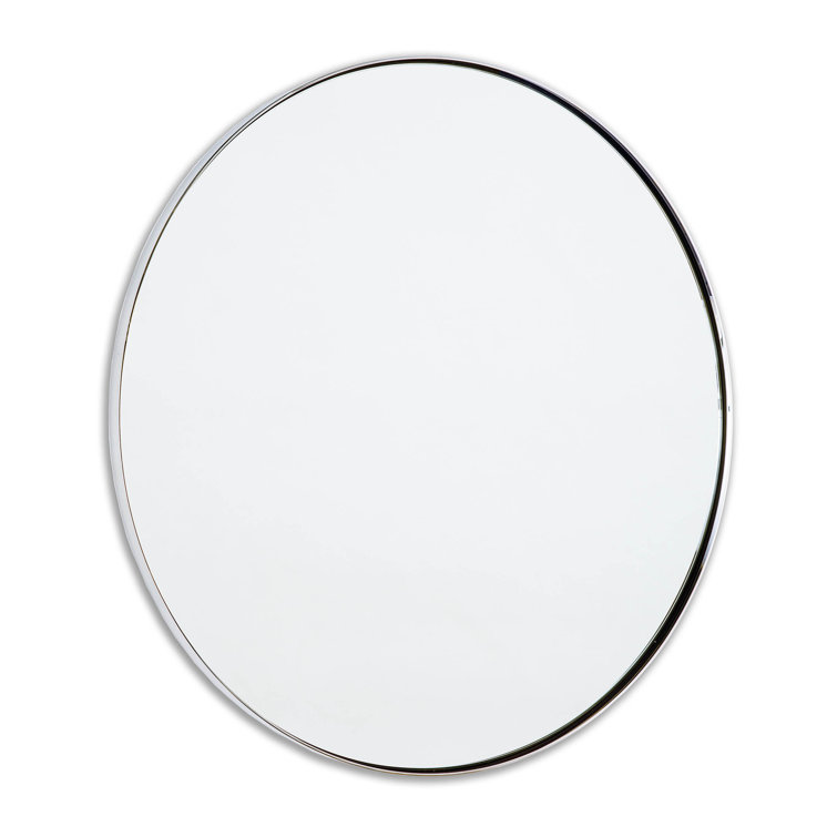 Rowen 30" Polished Nickel Round Wall Mirror