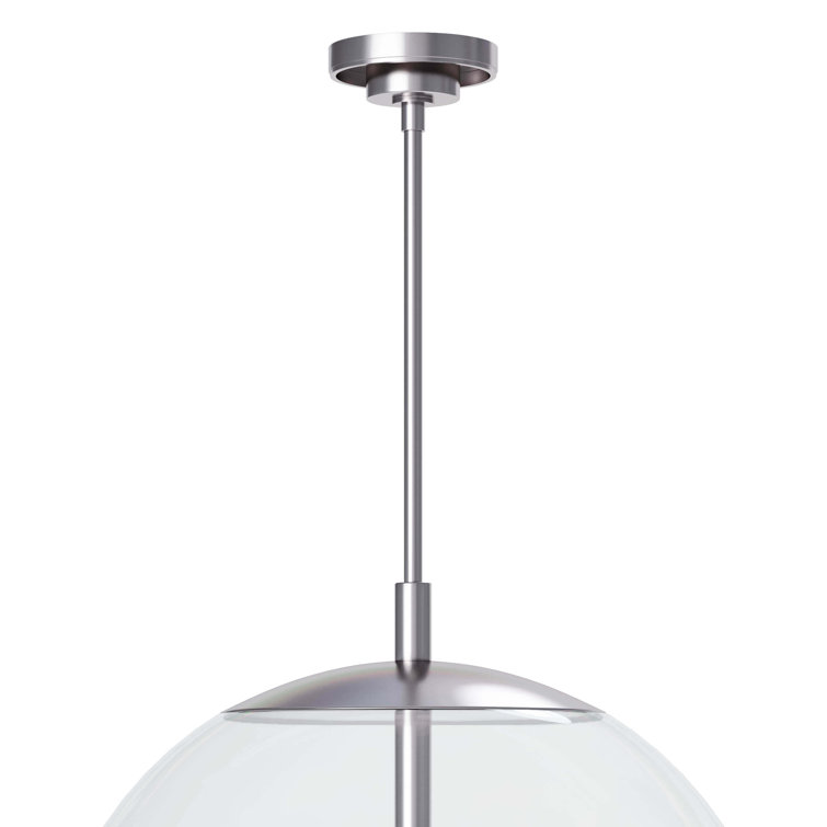 Elegant 4-Light Globe Pendant in Polished Nickel with Clear Glass Shade