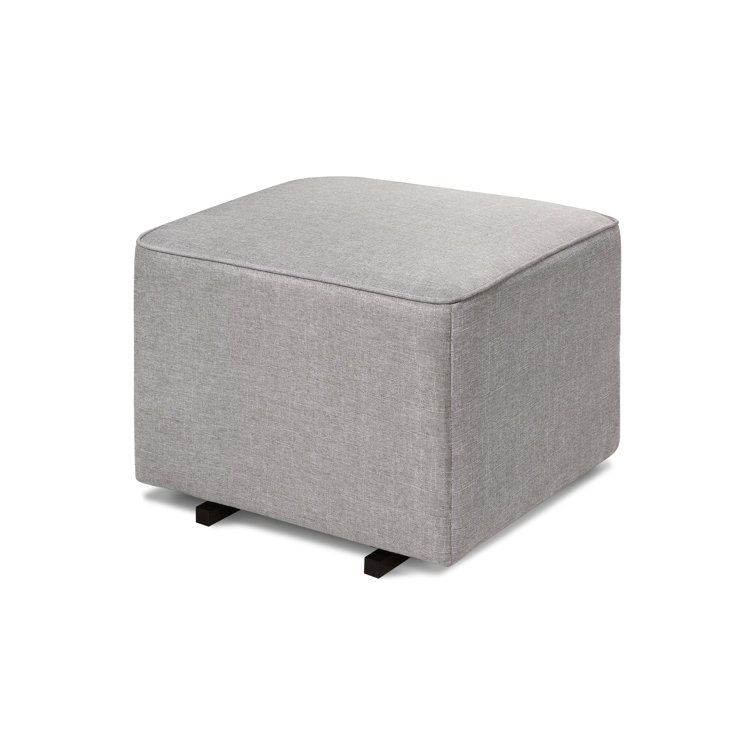Misty Gray Gliding Ottoman with Metal Base