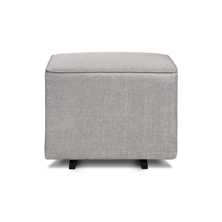 Misty Gray Gliding Ottoman with Metal Base