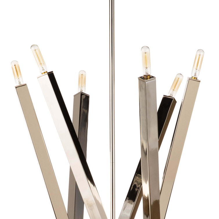 Polished Nickel 12-Light Sputnik Chandelier with Adjustable Arms