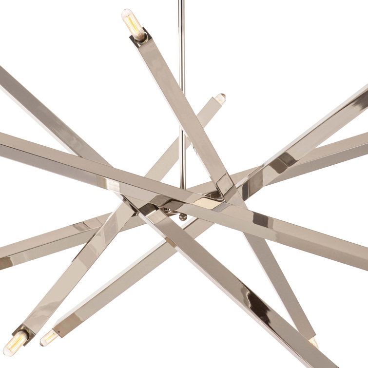 Polished Nickel 12-Light Sputnik Chandelier with Adjustable Arms
