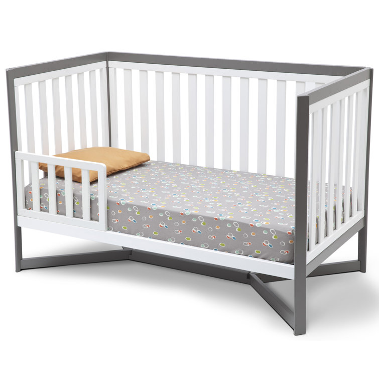 Tribeca White and Gray Convertible Toddler Daybed Crib