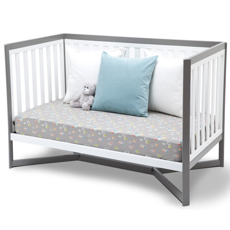 Tribeca White and Gray Convertible Toddler Daybed Crib