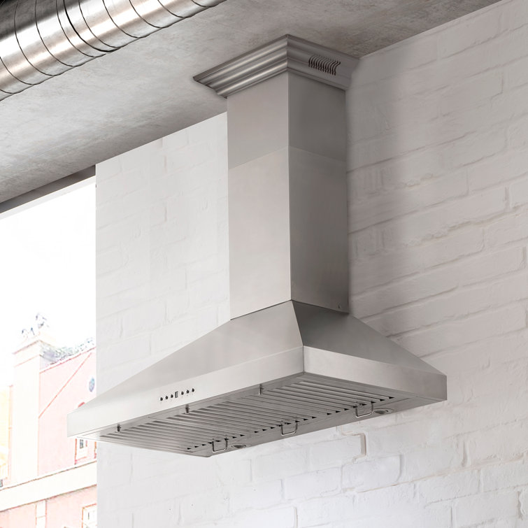 30" Stainless Steel Wall Mount Range Hood with Charcoal Filter