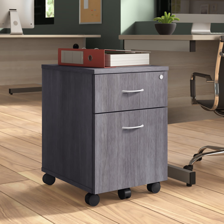 Charcoal Laminate Lockable 4-Drawer Mobile Pedestal