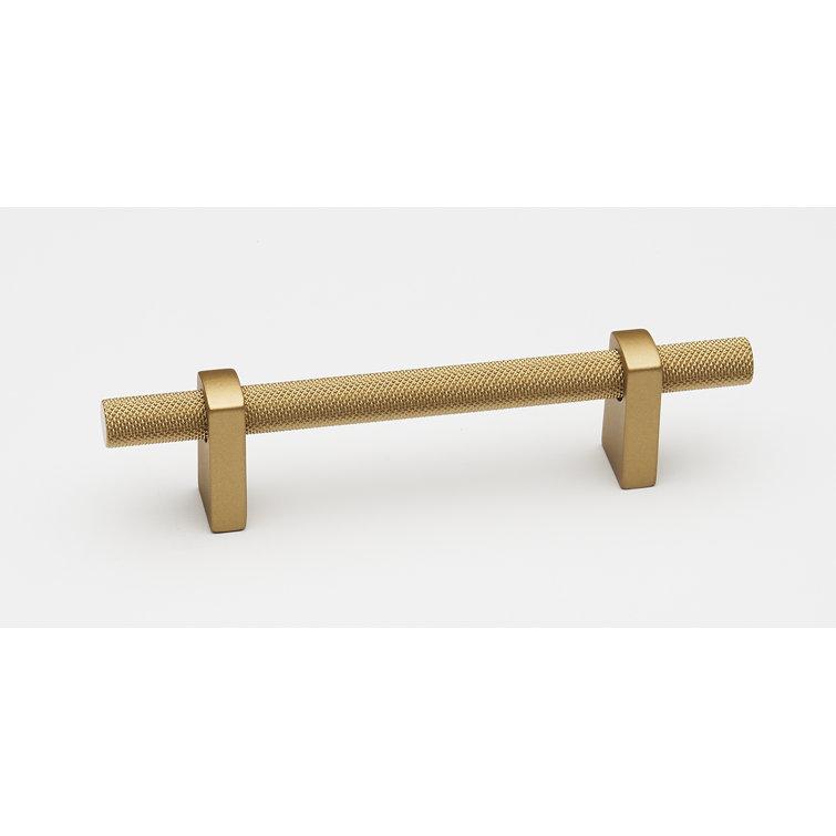 Champagne Matte Aluminum Knurled Bar Pull with Mounting Hardware
