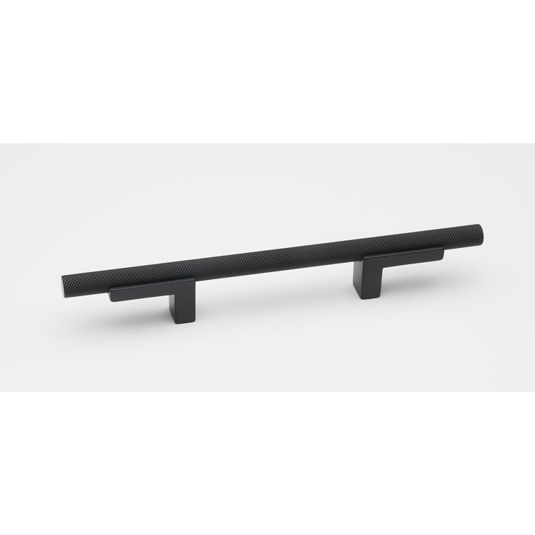 Matte Black Aluminum Modern Knurled Bar Pull