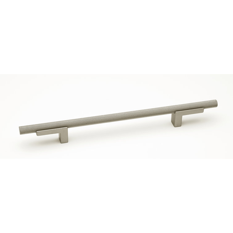 Matte Nickel Knurled Bar Pull 6" Modern Industrial