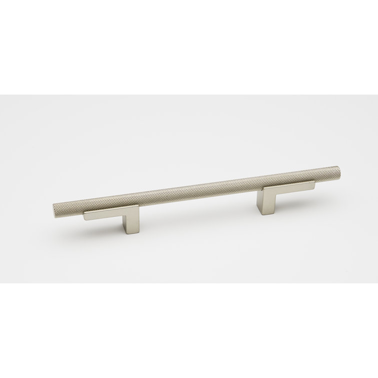 Matte Nickel Knurled Bar Pull with Mounting Hardware