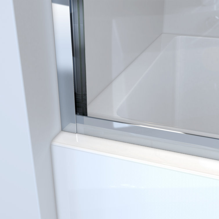 ETE 72" x 57" Polished Chrome Frameless Bypass Tub Door