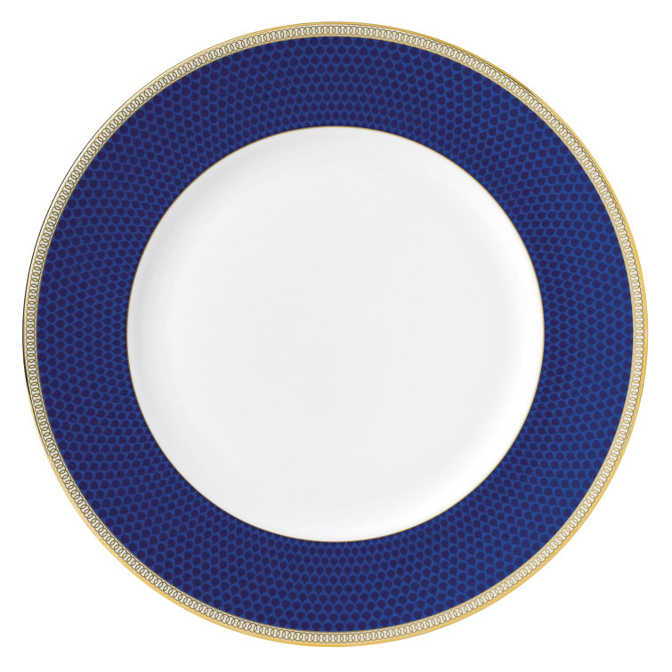 Hibiscus Blue and Gold 5 Piece Porcelain Place Setting