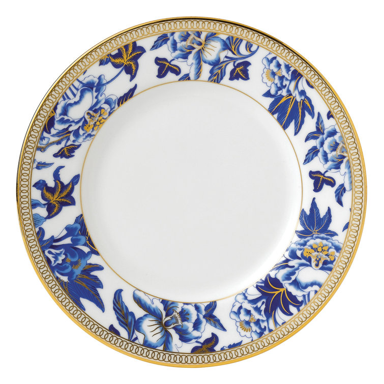 Hibiscus Blue and Gold 5 Piece Porcelain Place Setting
