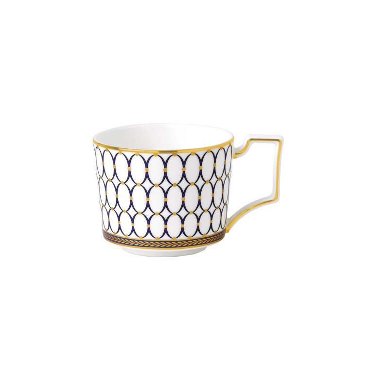 Navy and Gold Geometric Porcelain 5-Piece Place Setting