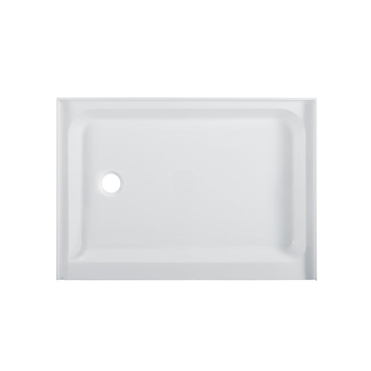 Voltaire 48" x 36" White Acrylic Single-Threshold Shower Base