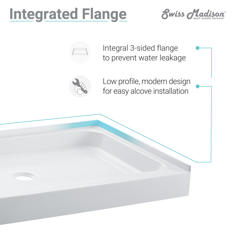 Voltaire 36" x 36" White Acrylic Neo-Angle Shower Base