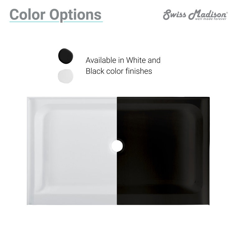 Voltaire 60" x 30" Glossy White Acrylic Shower Base