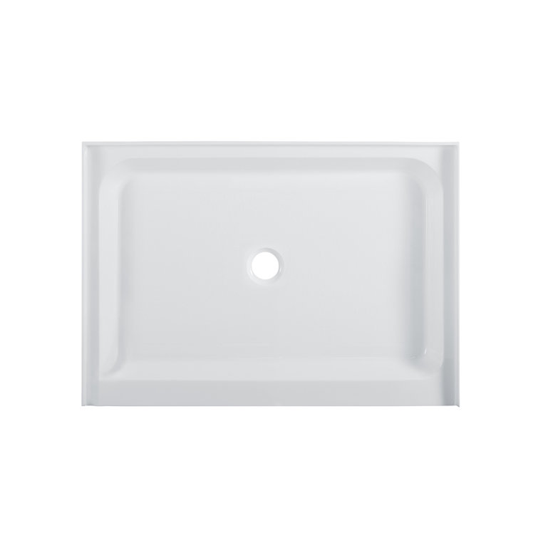 Voltaire 48" x 36" White Acrylic Single-Threshold Shower Base