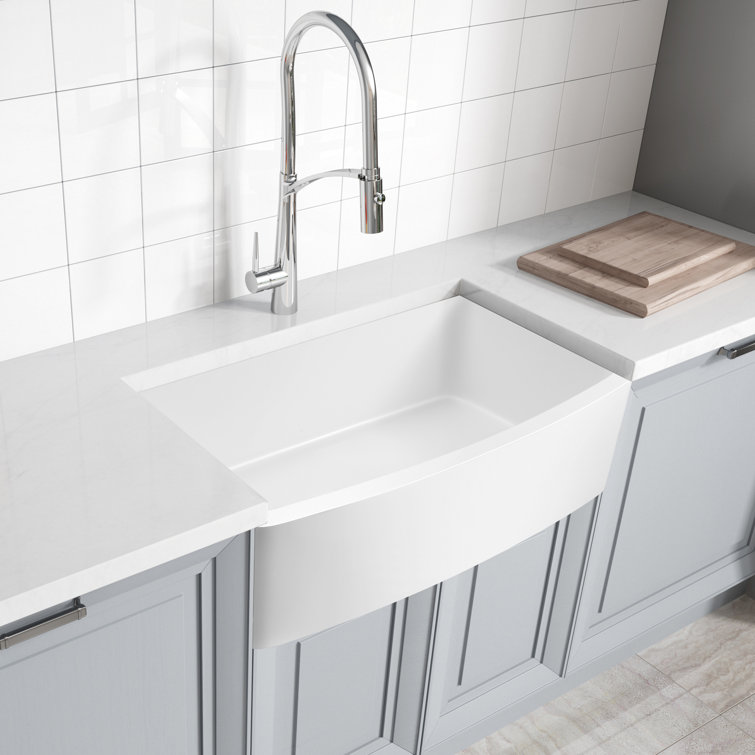 Prisma 36'' Matte White Farmhouse Stone Kitchen Sink
