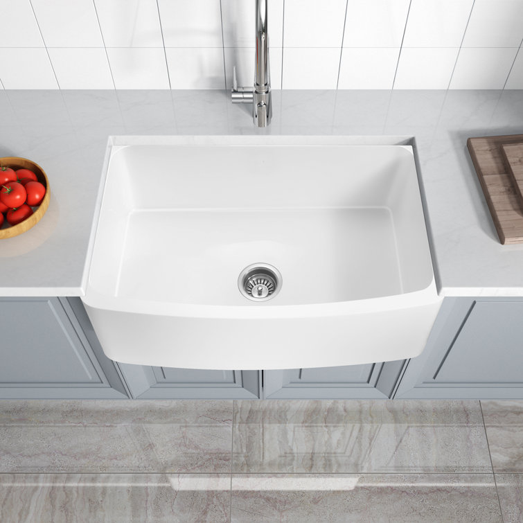 Prisma 36'' Matte White Farmhouse Stone Kitchen Sink