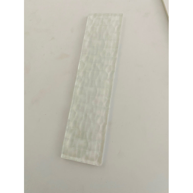 Metro Cubes 2x8 White Glossy Glass Subway Wall Tile