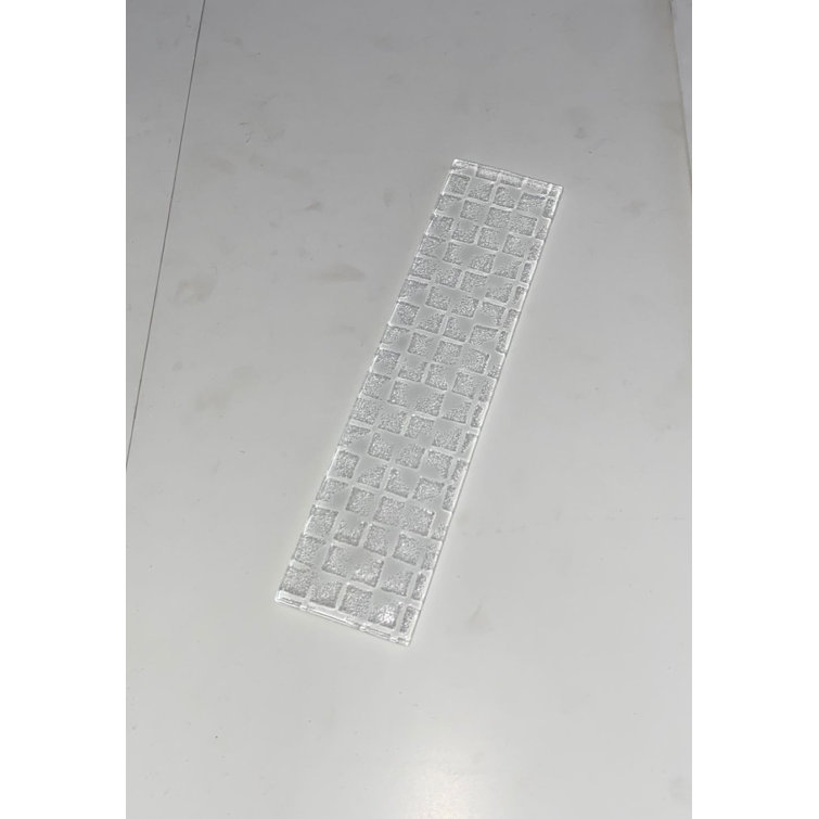 Metro Cubes 2x8 White Glossy Glass Subway Wall Tile