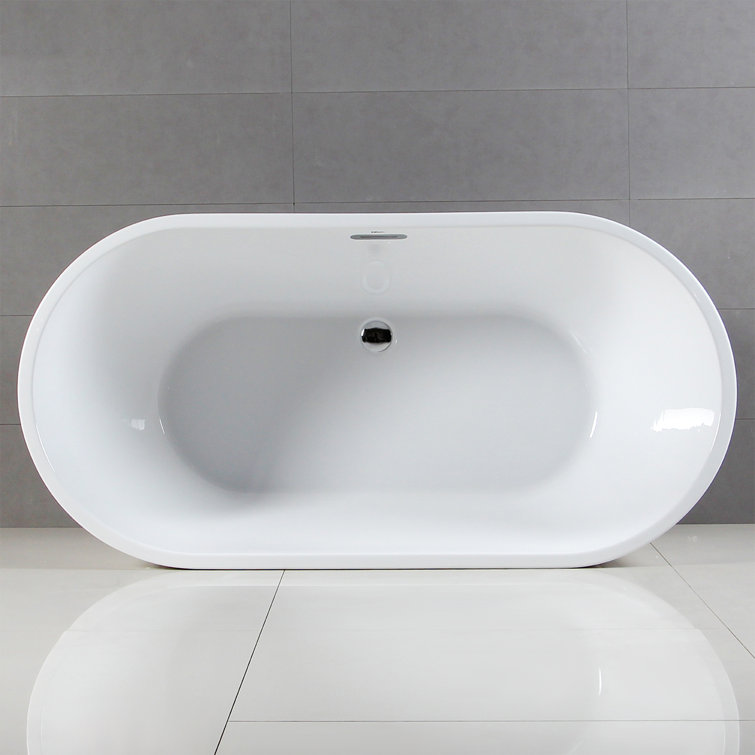 Shangri-La 59" Glossy White Acrylic Freestanding Bathtub