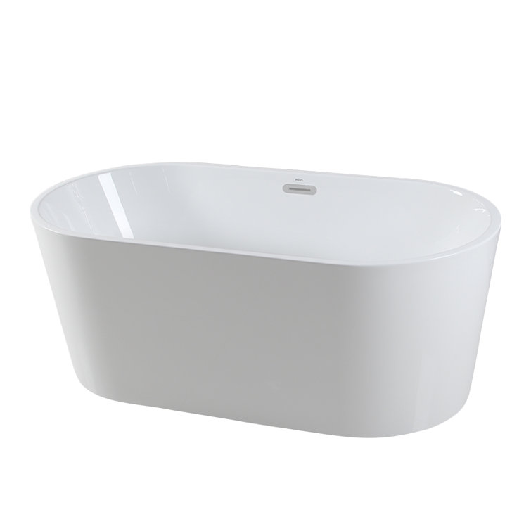 Shangri-La 59" Glossy White Acrylic Freestanding Bathtub
