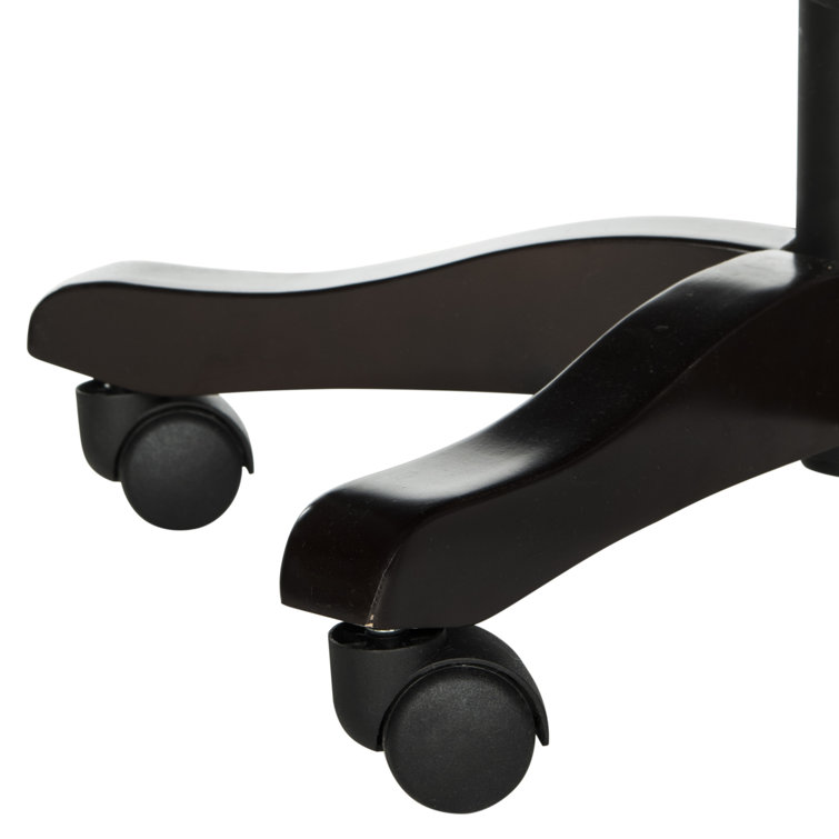 Polished Espresso and Crème Tufted Transitional Desk Chair