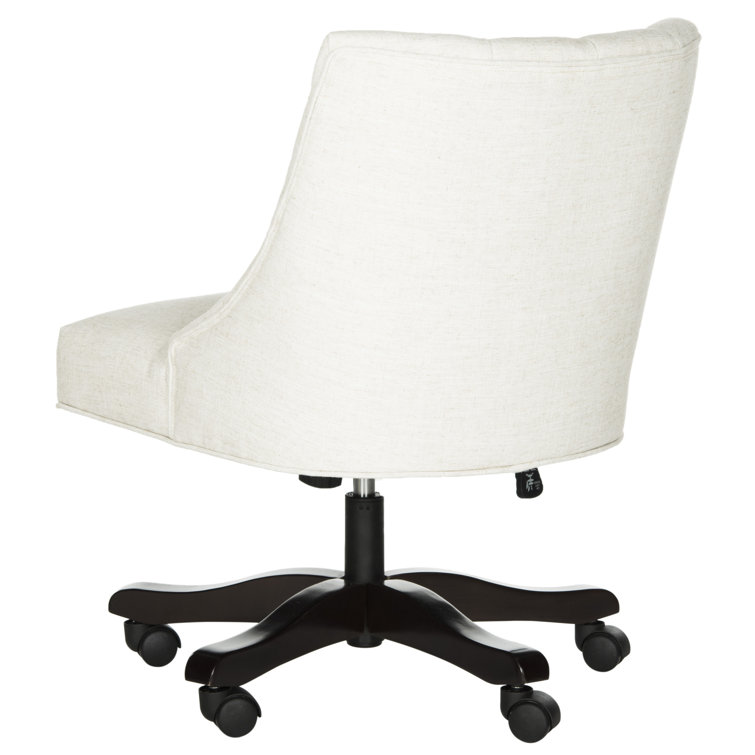 Polished Espresso and Crème Tufted Transitional Desk Chair