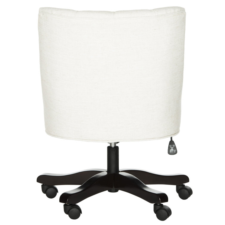 Polished Espresso and Crème Tufted Transitional Desk Chair