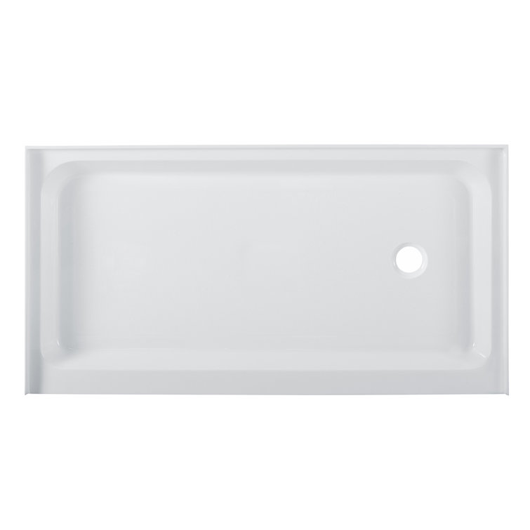 Voltaire 60" x 32" White Acrylic Shower Base with Right-Hand Drain