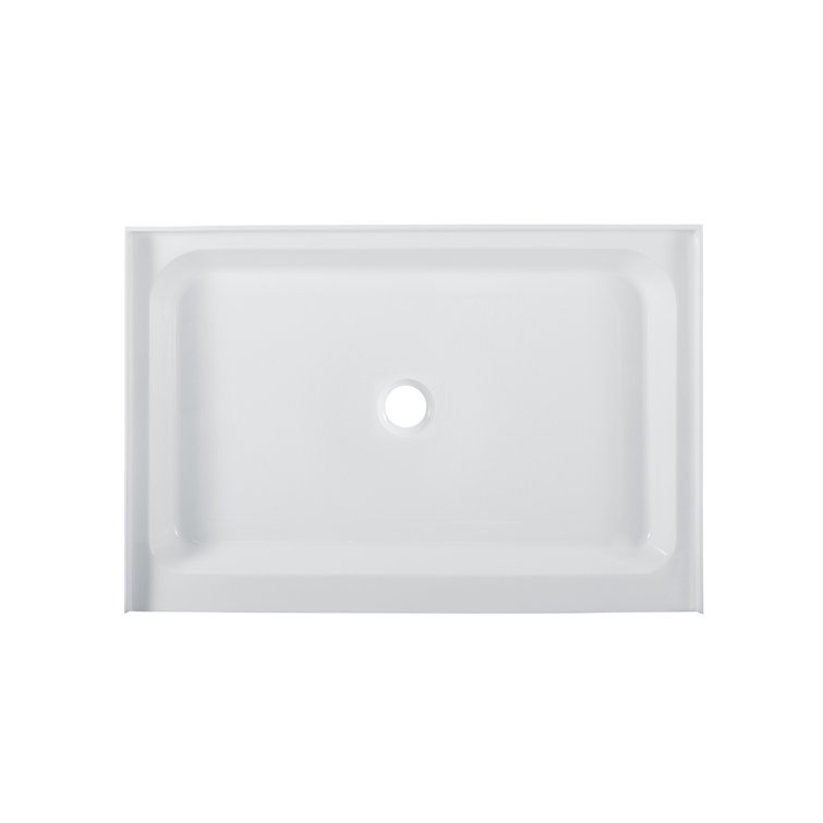 Voltaire 48" x 32" White Acrylic Shower Base with Center Drain