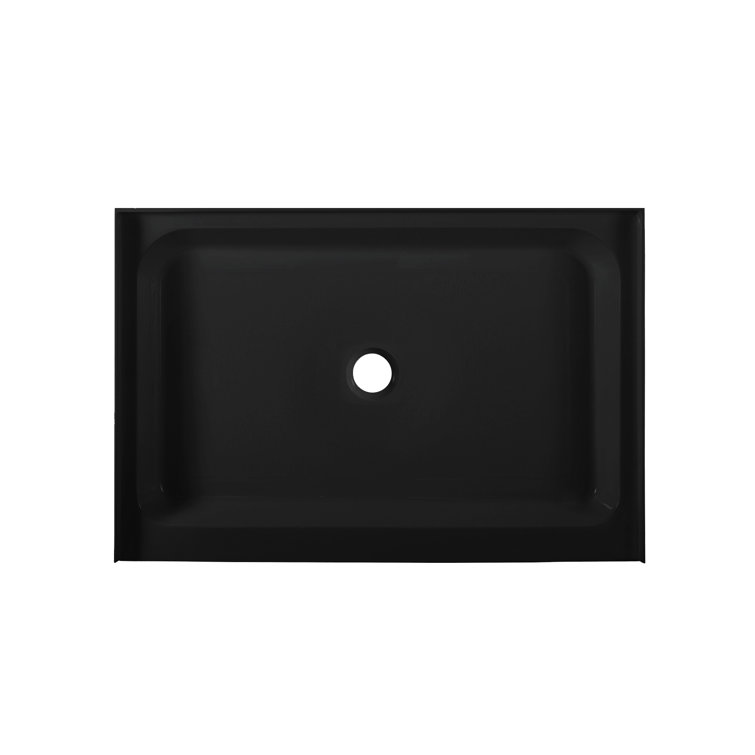 Voltaire 48" x 32" Black Acrylic Single-Threshold Shower Base