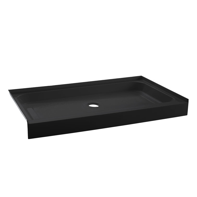 Voltaire 48" x 32" Black Acrylic Single-Threshold Shower Base
