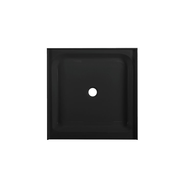 Voltaire 36" x 36" Glossy Black Acrylic Shower Base