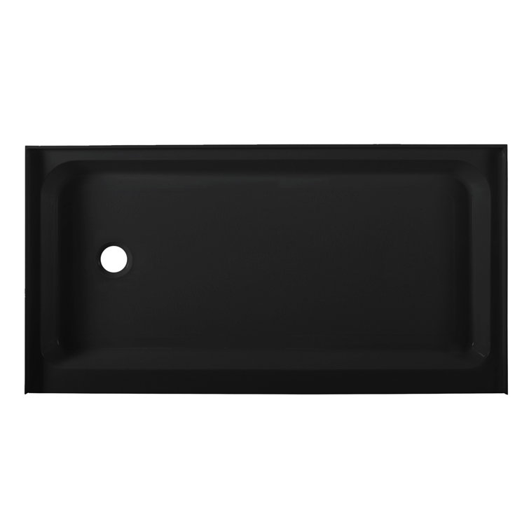Voltaire 60" Black Acrylic Single-Threshold Shower Base
