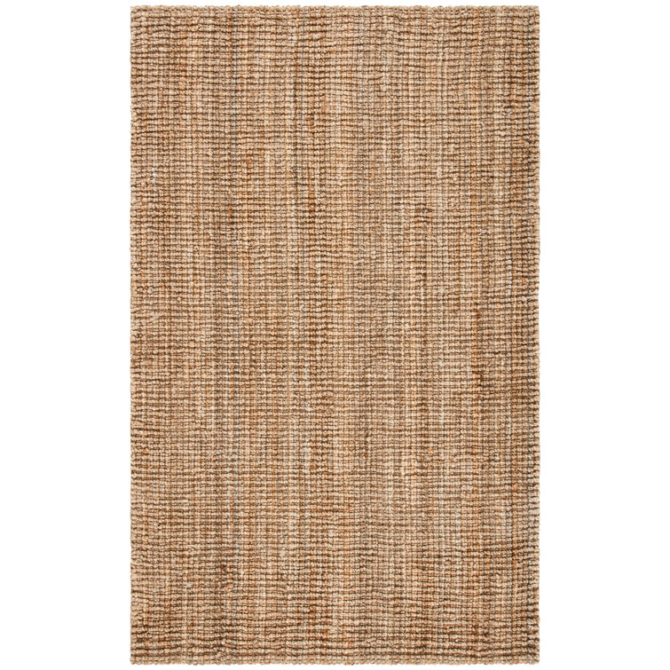 Natural Solid Wool Hand-knotted Rectangular Rug 4' x 6'