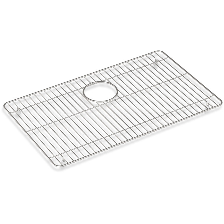Stainless Steel 23.25" x 14" Sink Grid with Center Drain