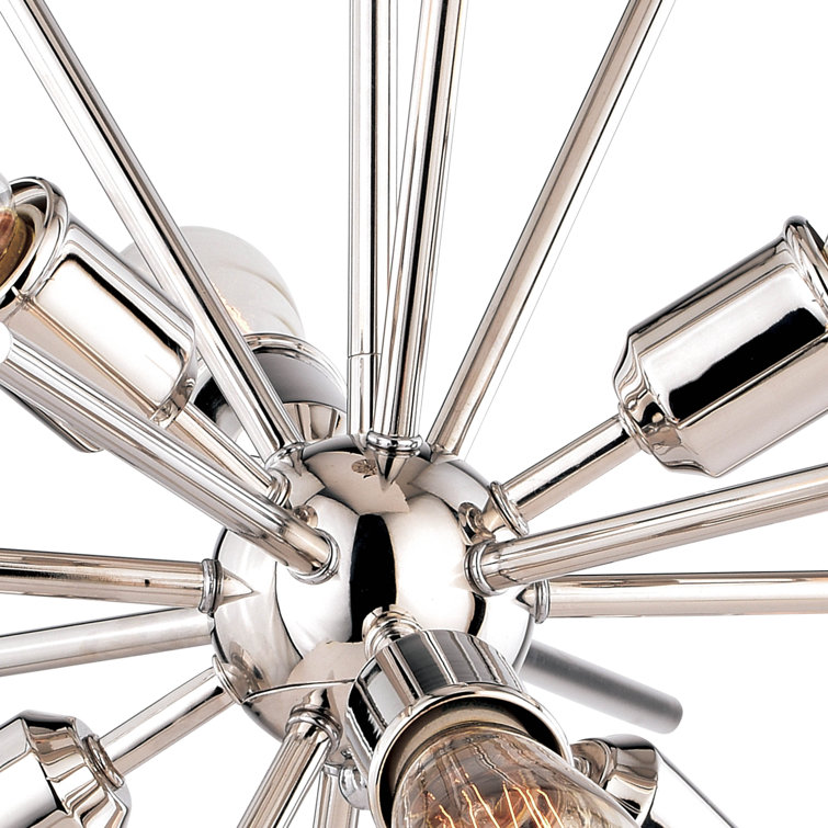 Polished Nickel 6-Light Sputnik Sphere Chandelier