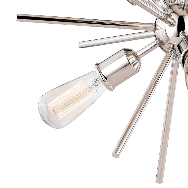 Polished Nickel 6-Light Sputnik Sphere Chandelier
