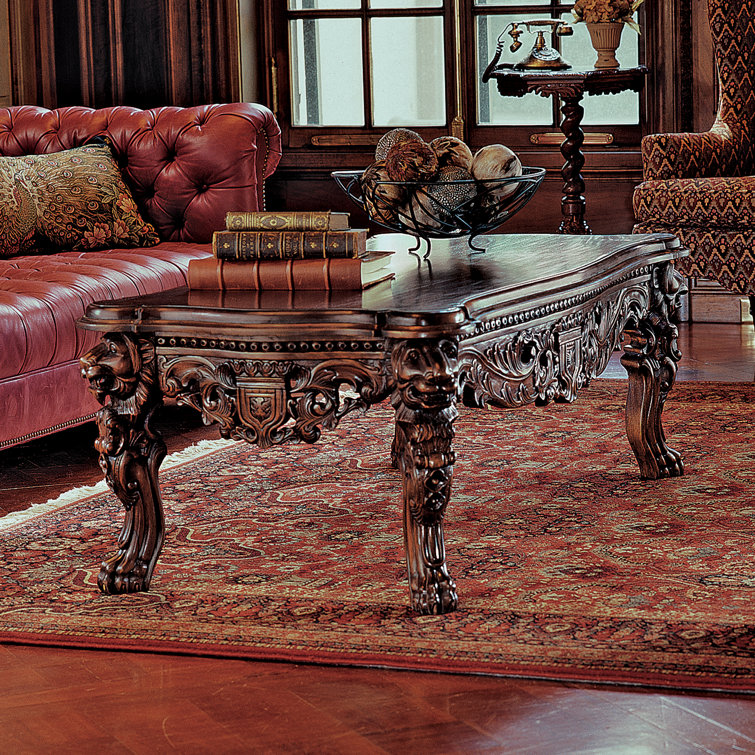 Grand Mahogany Lion Leg Rectangular Coffee Table